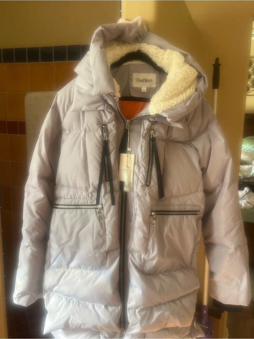Emperor Goose Down Puffer Parka Jacket Silver Grey Womens 2XL